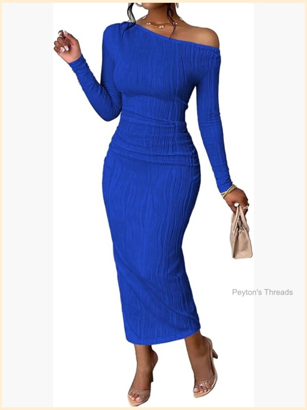 One Shoulder Bodycon Pencil Lace Dress Long Sleeve Zipper